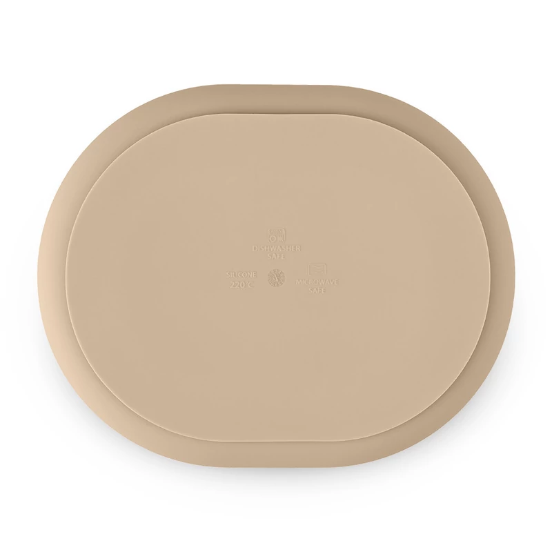 Petite&Mars Szilikon osztott ovális tányér, Take&Match, Desert Sand, 6 hó+