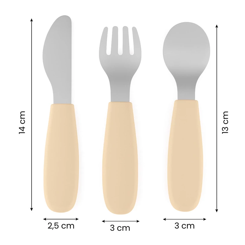 PETITE&MARS Rozsdamentes acél evőeszközkészlet Take&Match Desert Sand 12m+