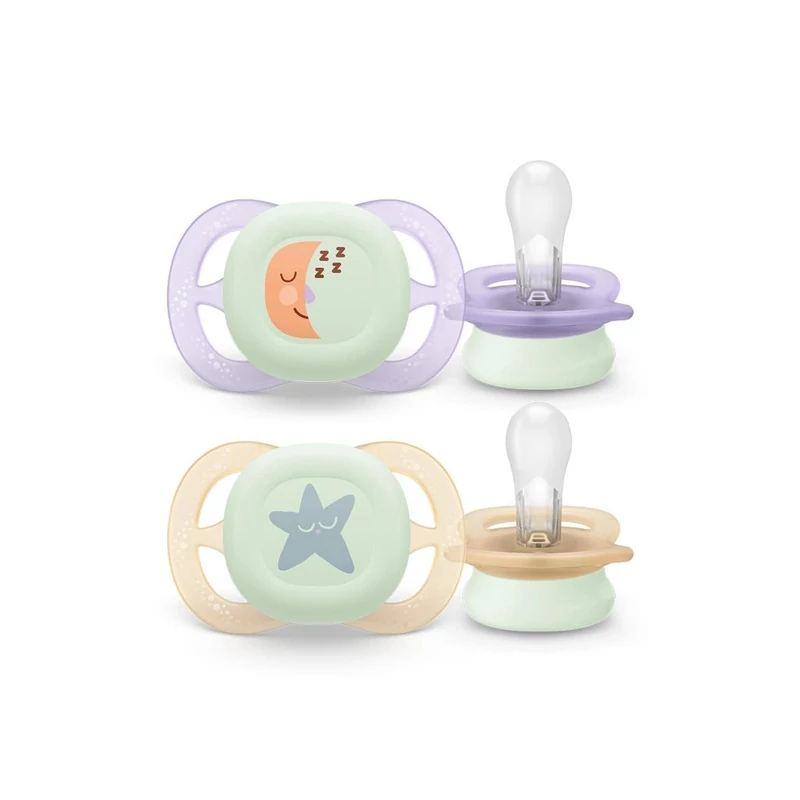 Philips AVENT SCF075/07 Játszócumi ultra start éjszakai 0-2hó 2 db - lányos