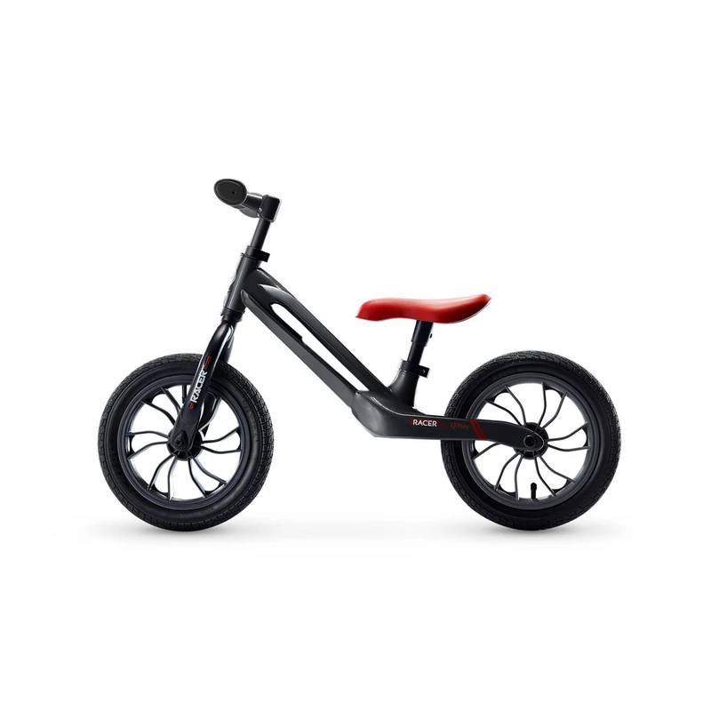 QPLAY futóbicikli Racer air (Titanium) Black/Red 3 - 6 éves korig, 30 kg-ig