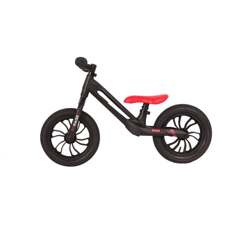 QPLAY futóbicikli Racer air (Titanium) Black/Red 3 - 6 éves korig, 30 kg-ig