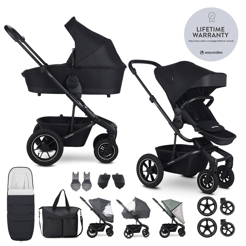EASYWALKER Kombinált babakocsi Harvey⁵ Midnight Black XXL AIR