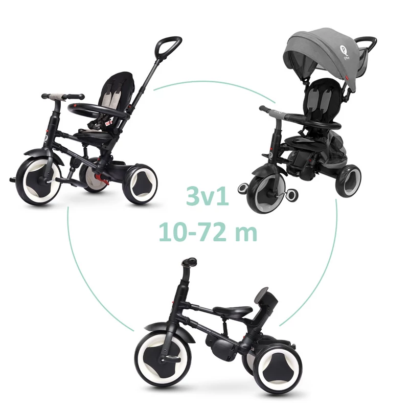 QPLAY tricikli Rito eva plus Grey, életkor 10-72 hónap