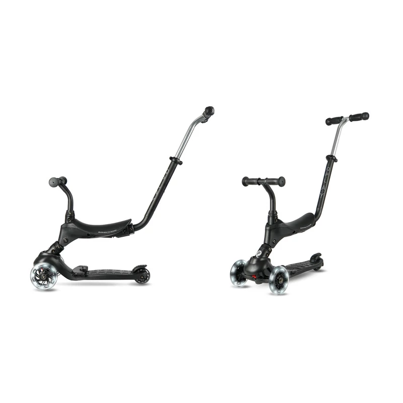 QPLAY Kolobežka Sema Pro Black, 5 v 1, s LED kolečky, věk 1-6 let