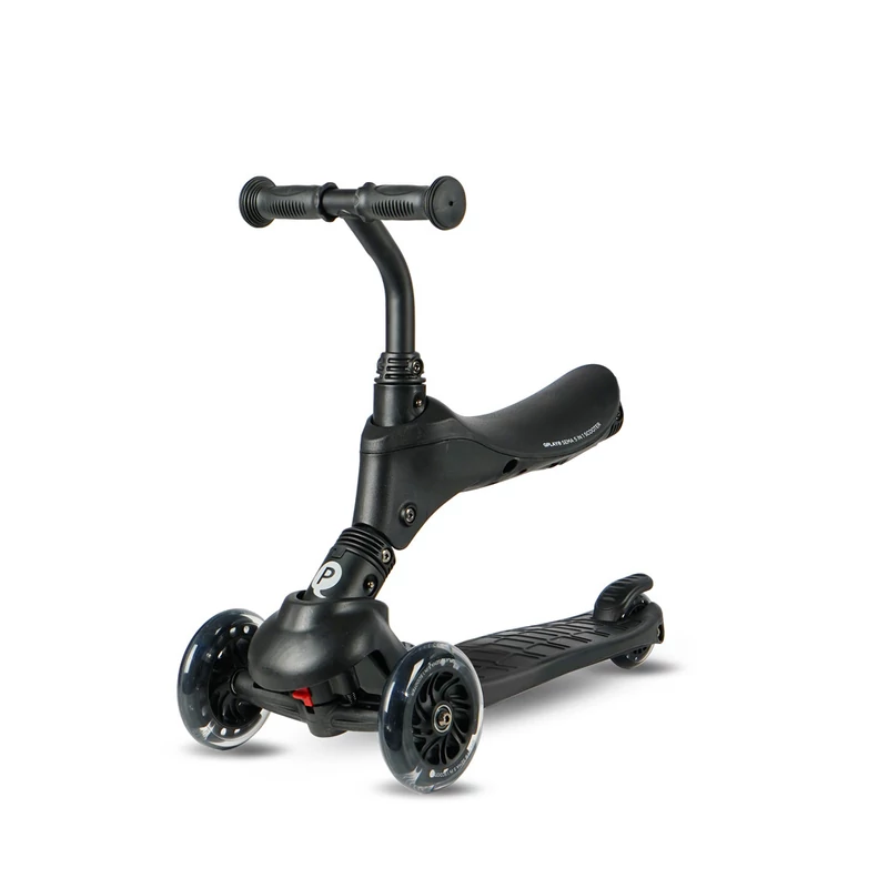QPLAY Kolobežka Sema Pro Black, 5 v 1, s LED kolečky, věk 1-6 let