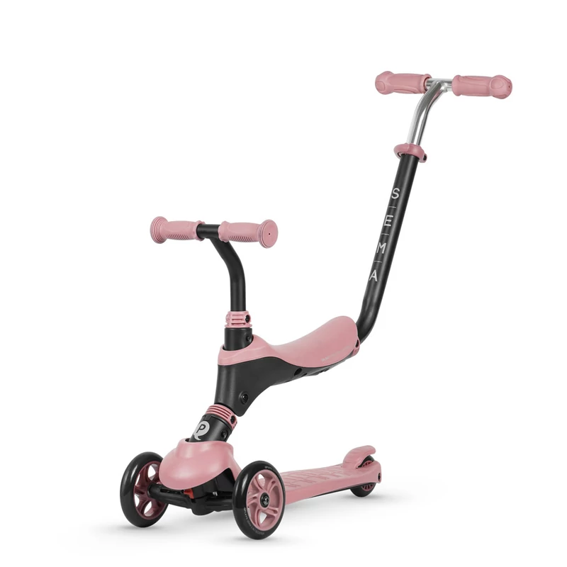 QPLAY Koloběžka/odrážedlo Sema 5v1 Pink, věk 1-6 let, do 50 kg
