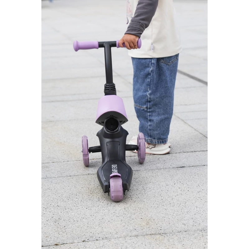 QPLAY futóbicikli/roller Sema Evo LED fényekkel Violet, kor 1 - 6 év, 50 kg-ig