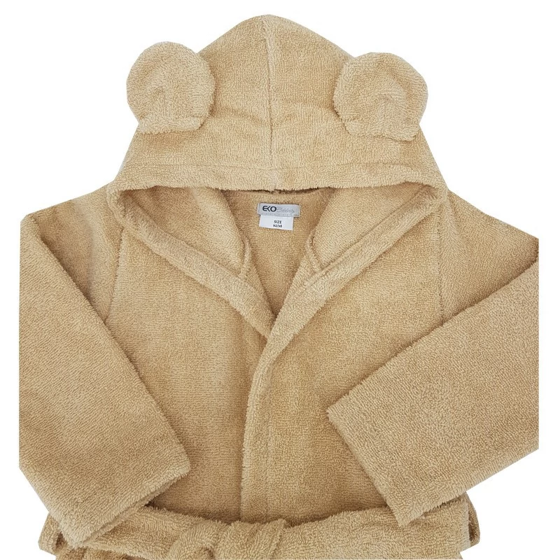 EKO Köntös pamutból kapucnival és fülekkel méret 80-86 - Beige