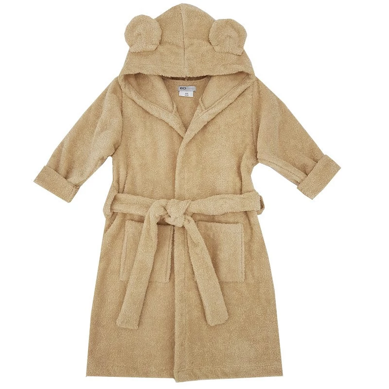 EKO Köntös pamutból kapucnival és fülekkel méret 92-98 - Beige