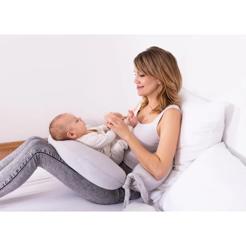 BABYMATEX Polštář na kojení mušelínový Moon világosszürke 260 cm
