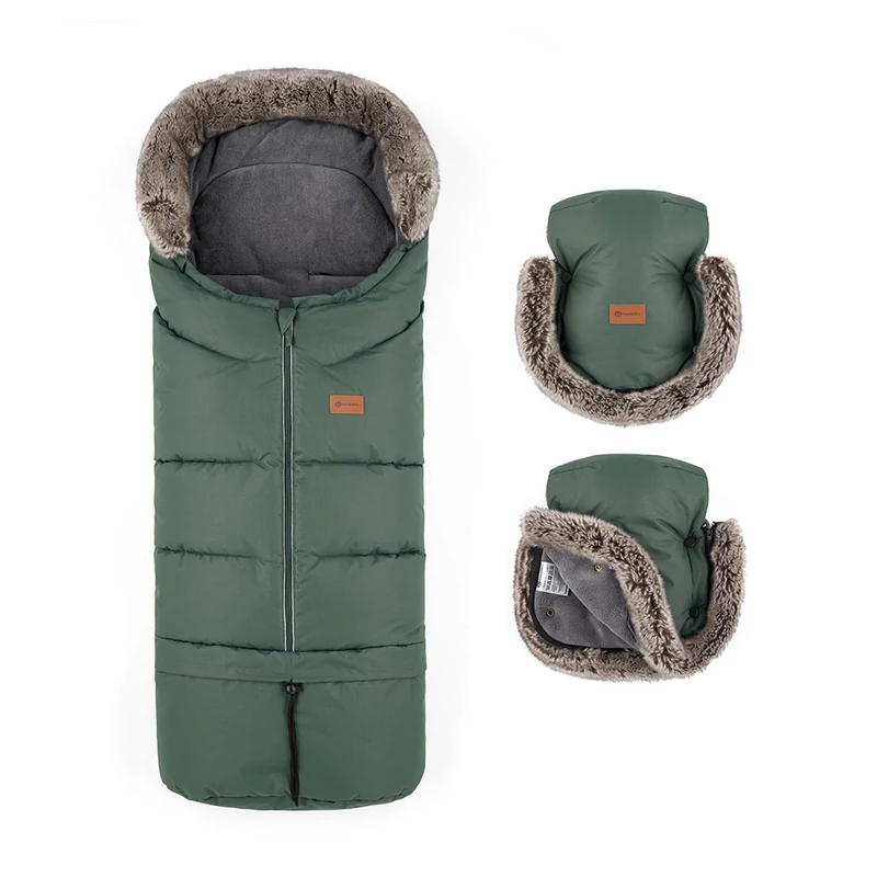 PETITE&MARS Téli szett Arctic 4in1 bundazsák + kézmelegítő kesztyű babakocsira Furry - Veritab