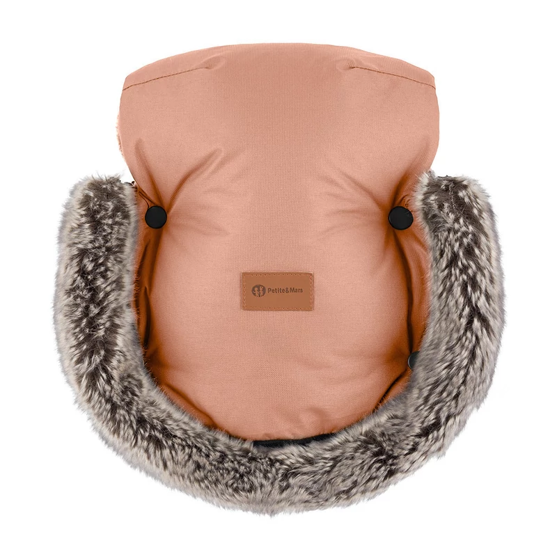 PETITE&MARS Téli szett Arctic 4in1 bundazsák + kézmelegítő kesztyű babakocsira Furry - Pastel 