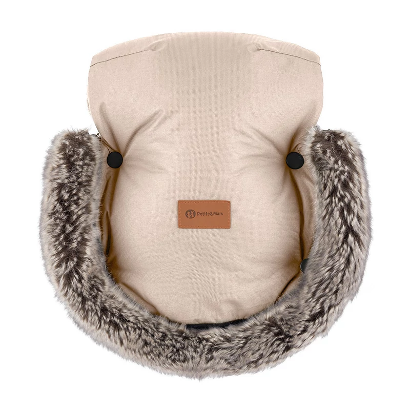 PETITE&MARS Téli szett Arctic 4in1 bundazsák + kézmelegítő kesztyű babakocsira Furry - Rose Pe