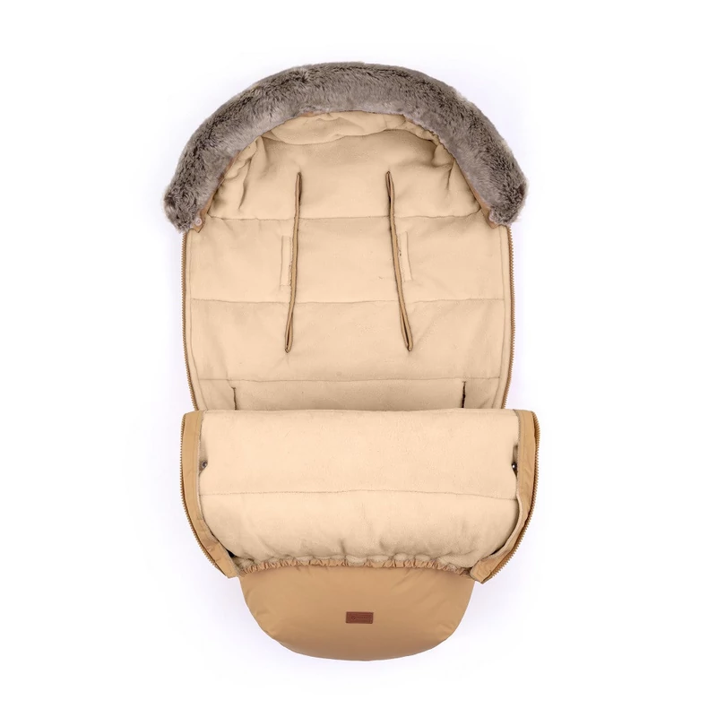 PETITE&MARS Téli szett Comfy 4in1 bundazsák + kézmelegítő kesztyű babakocsira Furry - Elegant 