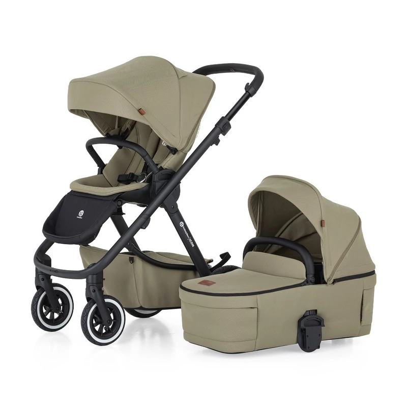 PETITE&MARS KÉSZLET Babakocsi 4v1 ICON XXL AIR + CYBEX Aton B2 i-Size - Mossy Green