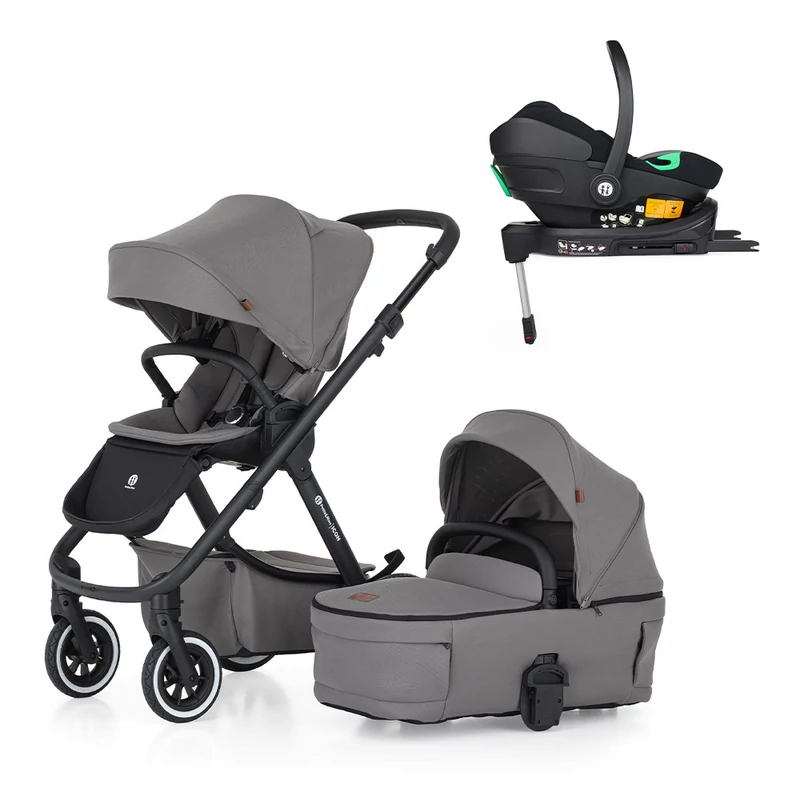 PETITE&MARS Kombinált babakocsi ICON 2in1 Dove Grey LITE AIR + Core Pro i-Size Black Grey + Bázis