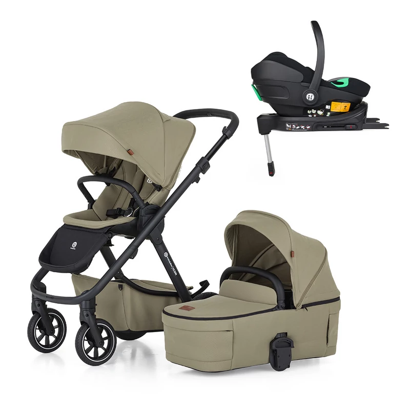 PETITE&MARS Kombinált babakocsi ICON 2in1 Mossy Green LITE RWS + Core Pro i-Size Black Grey + Bázi