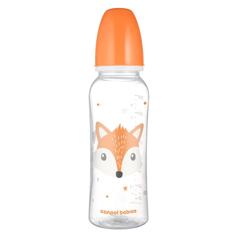 Canpol babies Keskeny nyakú cumisüveg, CUTE ANIMALS, 250 ml - róka