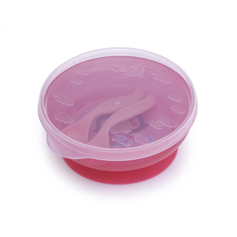 Canpol babies Tál evőeszközökkel és fedővel, 350ml, TOYS