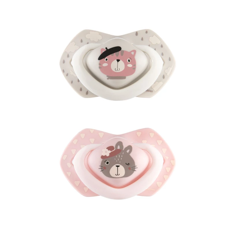 Canpol babies Szilikon szimmetrikus cumi, Light touch, 18hó+, 2db, BONJOUR PARIS - rózsaszín