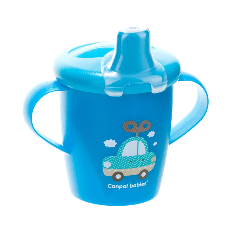 Canpol babies Csöpögésmentes pohár, kemény, 250 ml, TOYS - kék