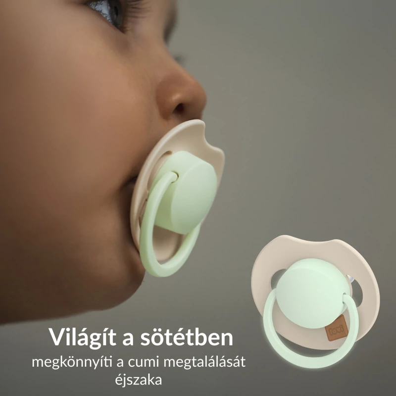LOVI Világító dinamikus szilikon cumi PRIME 6-18hó 2db - Ivory/Blush