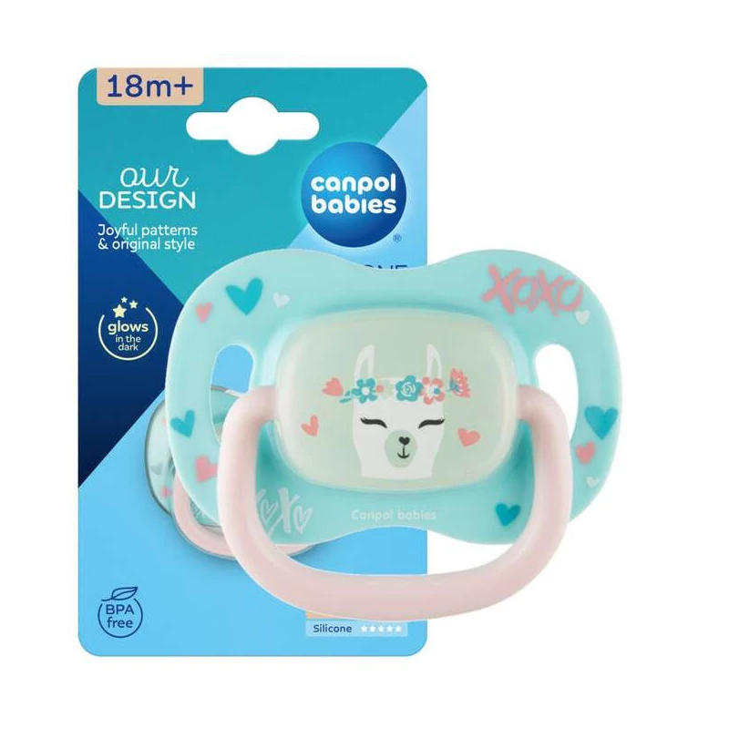 Canpol babies Szilikon szimmetrikus cumi, 18hó+, 1db, EXOTIC ANIMALS, láma