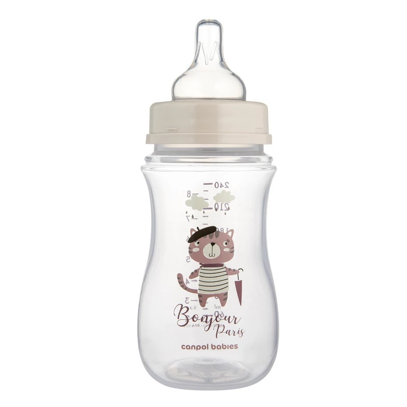 Canpol babies Anti-kólikás cumisüveg, 240 ml, Easy Start, BONJOUR PARIS - pink