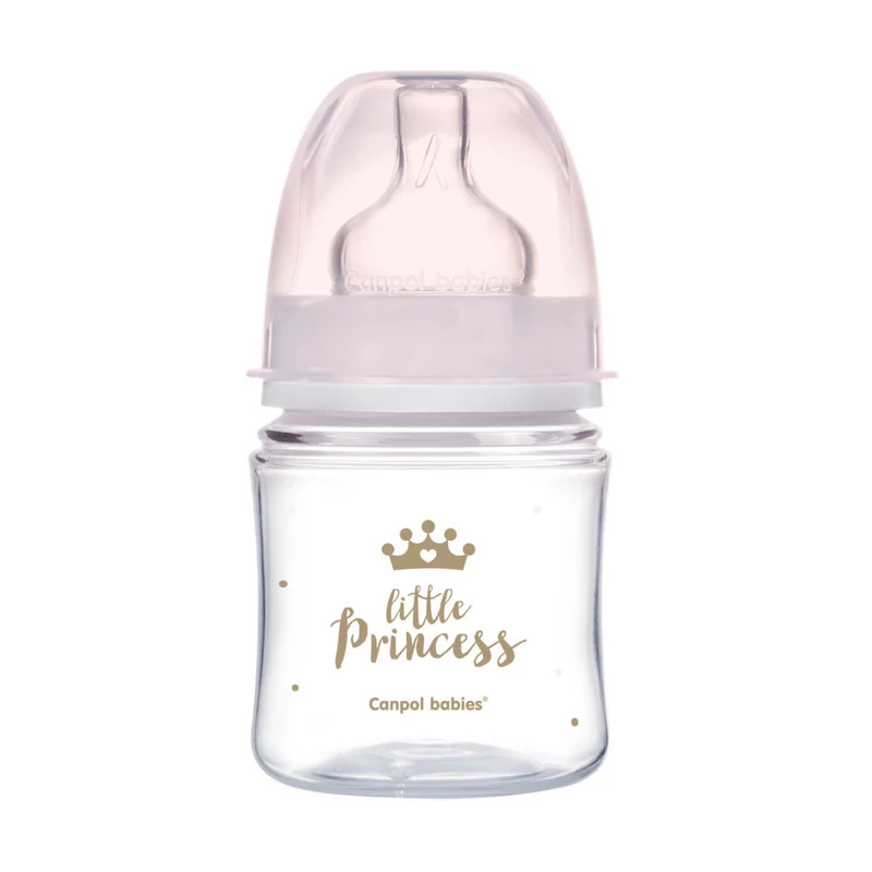 Canpol babies Anti-kólikás cumisüveg, EasyStart, ROYAL BABY, 120 ml - pink