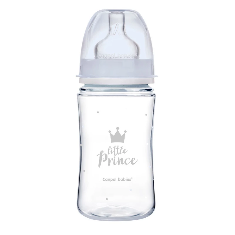 Canpol babies Anti-kólikás cumisüveg, EasyStart, ROYAL BABY, 240 ml - kék