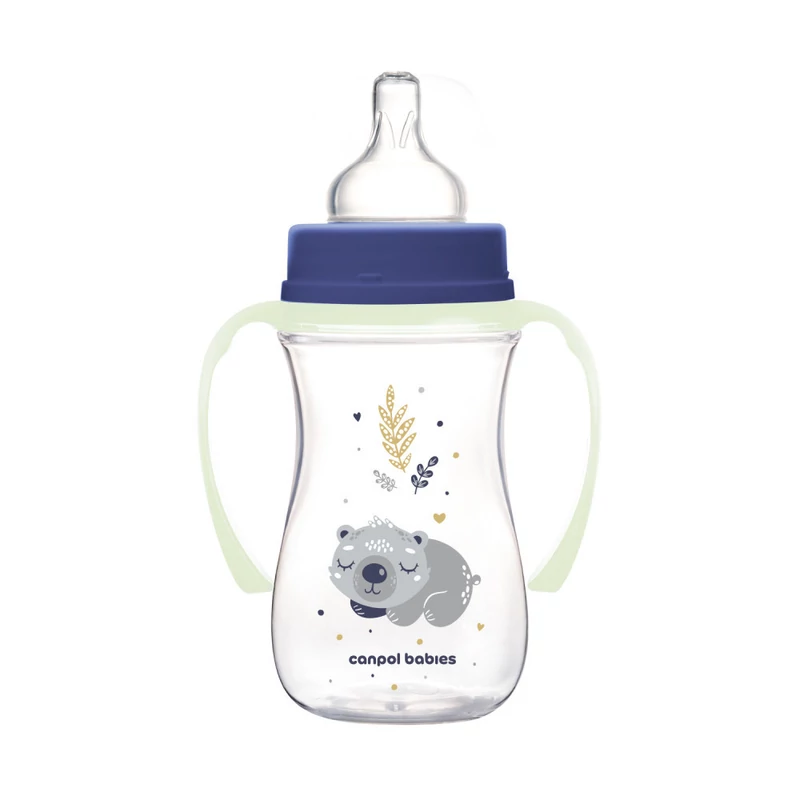 Canpol babies Anti-kólikás cumisüveg, világító fogantyúval, EasyStart, SLEEPY KOALA, 240 ml -