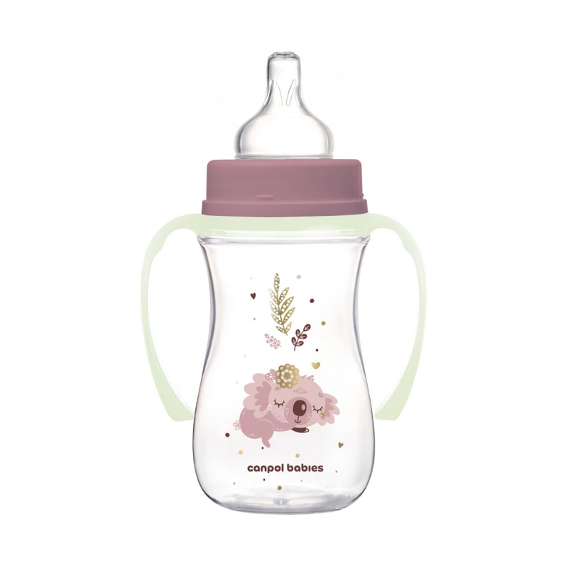 Canpol babies Anti-kólikás cumisüveg, világító fogantyúval, EasyStart, SLEEPY KOALA, 240 ml -