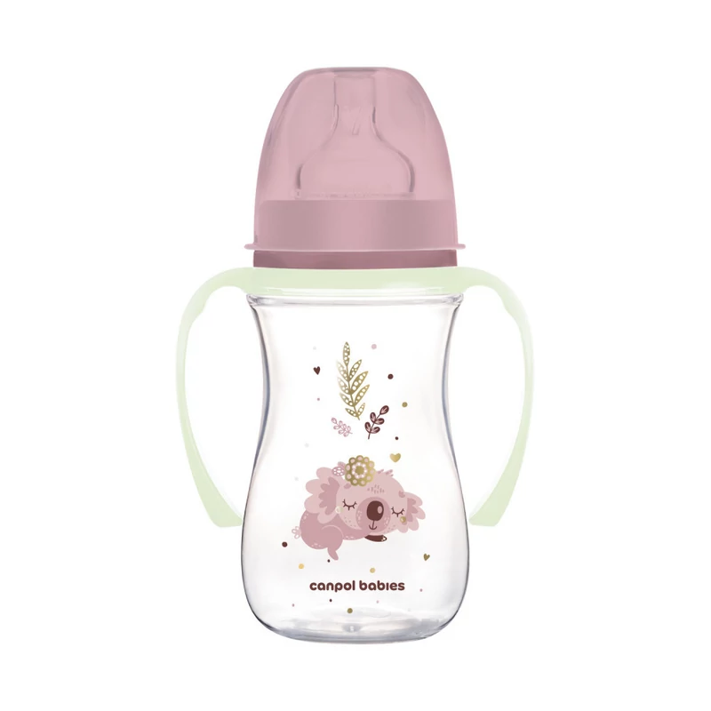 Canpol babies Anti-kólikás cumisüveg, világító fogantyúval, EasyStart, SLEEPY KOALA, 240 ml -