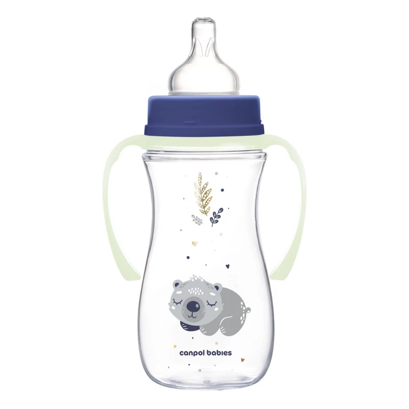 Canpol babies Anti-kólikás cumisüveg, világító fogantyúval, EasyStart, SLEEPY KOALA, 300 ml -