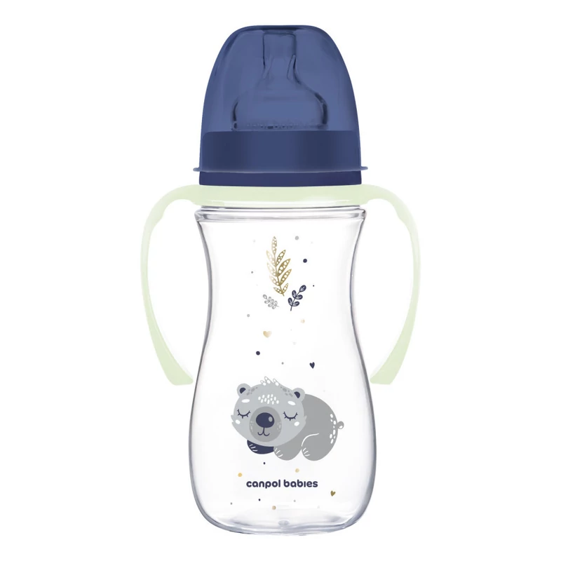 Canpol babies Anti-kólikás cumisüveg, világító fogantyúval, EasyStart, SLEEPY KOALA, 300 ml -