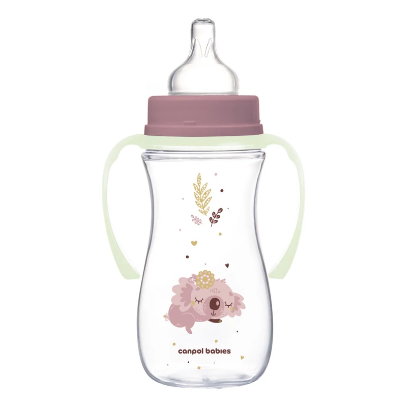 Canpol babies Anti-kólikás cumisüveg, világító fogantyúval, EasyStart, SLEEPY KOALA, 300 ml -