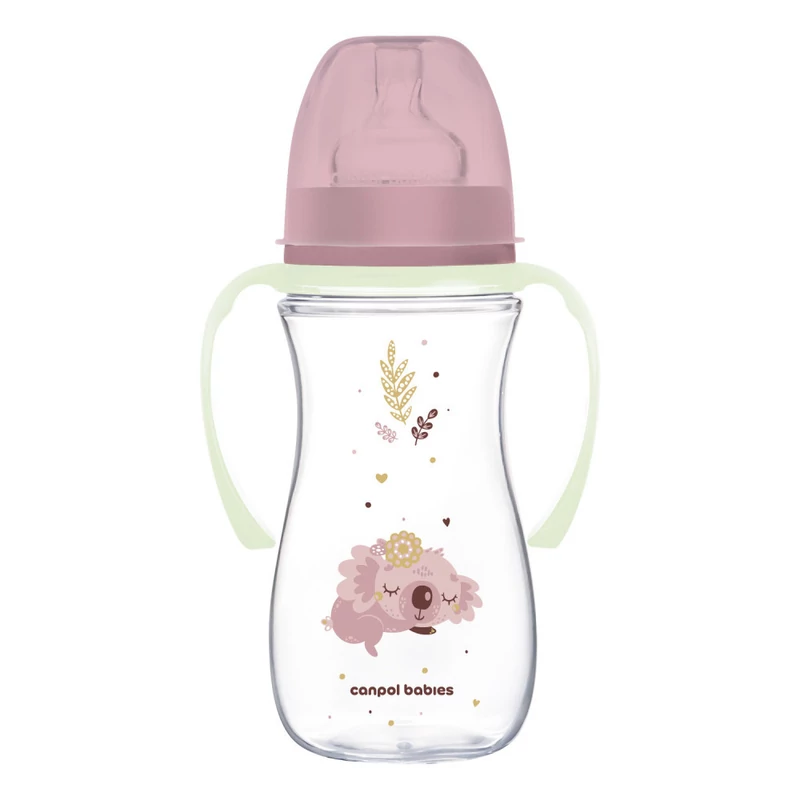 Canpol babies Anti-kólikás cumisüveg, világító fogantyúval, EasyStart, SLEEPY KOALA, 300 ml -