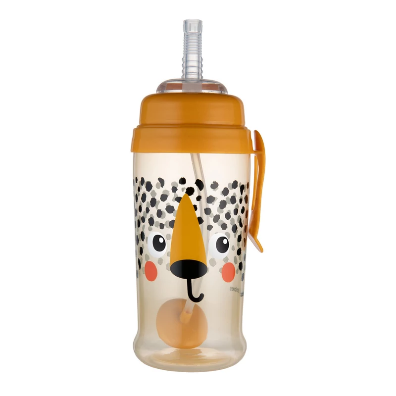 Canpol babies Cseppmentes sport itatópohár súlyozott szívószállal BabiesBoo 350ml - gepárd