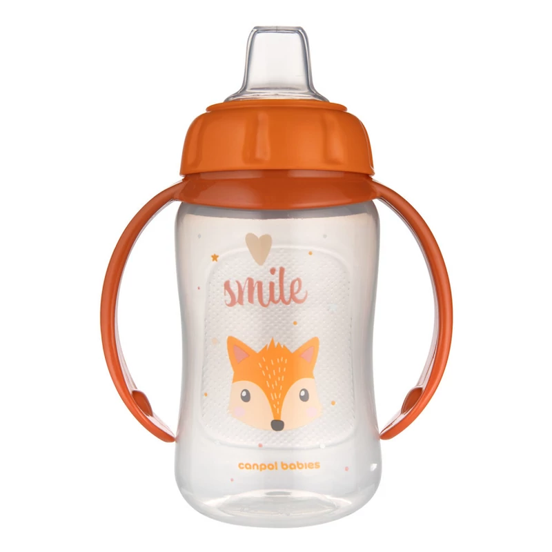 Canpol babies Tanulópohár szilikon ivócsőrrel, CUTE ANIMALS, 320ml, róka
