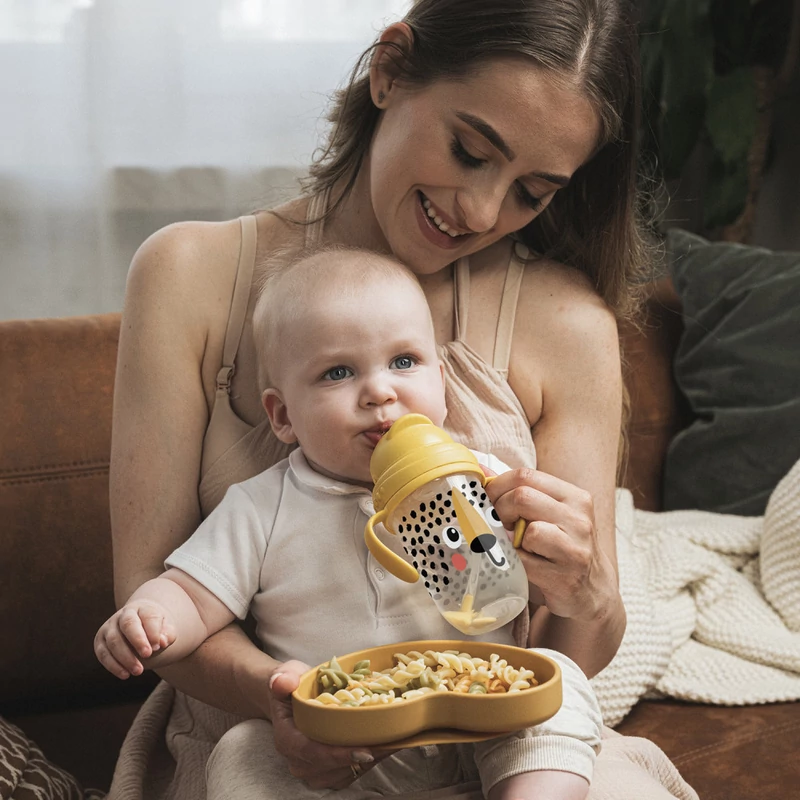 Canpol babies Súlyozott szívószálas itatópohár, 270ml, BabiesBoo, gepárd