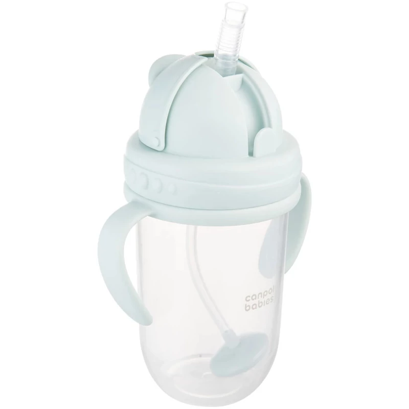 Canpol babies Súlyozott szívószálas itatópohár, 270ml, menta
