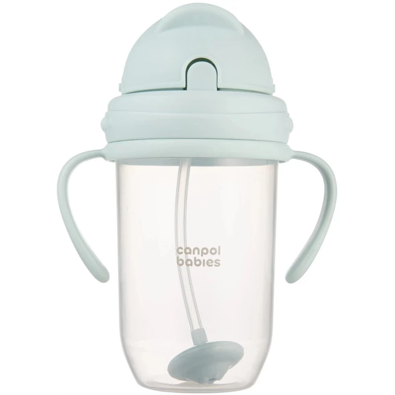 Canpol babies Súlyozott szívószálas itatópohár, 270ml, menta