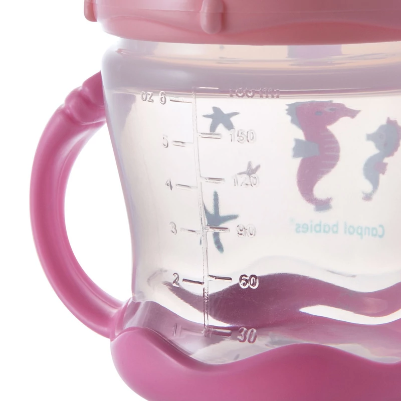 Canpol babies Cseppmentes itatópohár szilikon kifolyóval, 180 ml, LOVE&SEA, rózsaszín