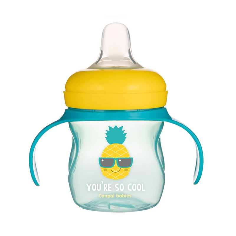 Canpol babies Gyakorló itatópohár szilikon szeleppel, 150 ml, SO COOL - türkiz