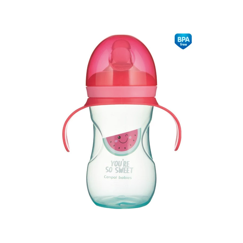 Canpol babies Gyakorló itatópohár szilikon szeleppel, 270 ml, SO COOL - rózsaszín