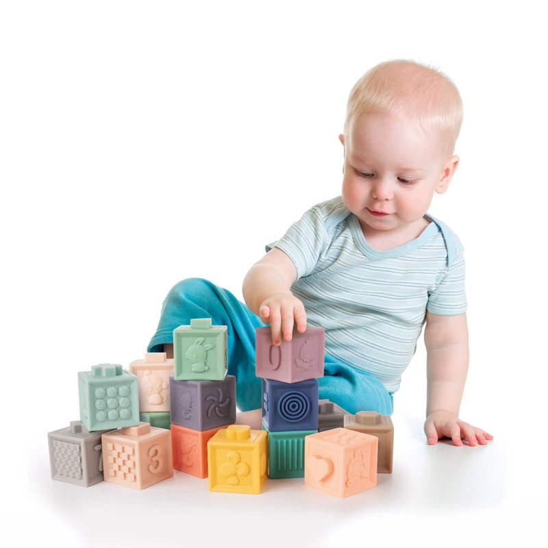 Canpol babies Szenzoros puha építőkocka, 12 db-os