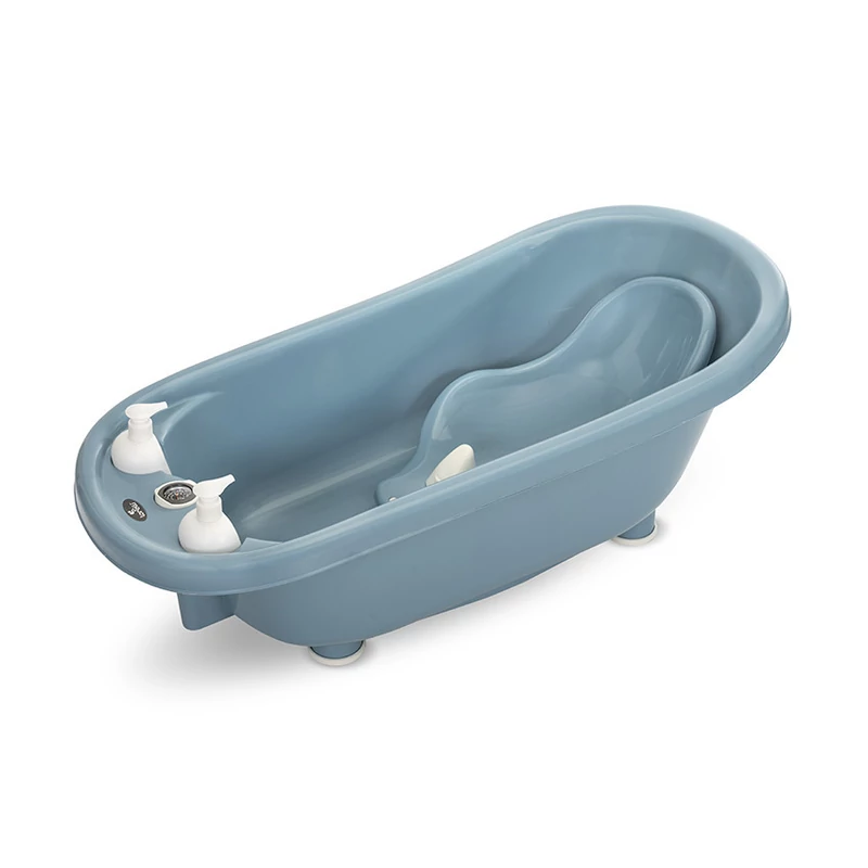 Lorelli kád leeresztő dugóval, babatartóval 88 cm + kádállvány - Nordic Blue