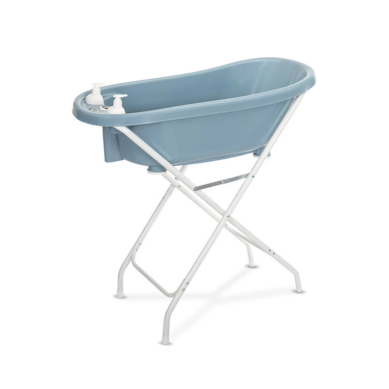 Lorelli kád leeresztő dugóval, babatartóval 88 cm + kádállvány - Nordic Blue