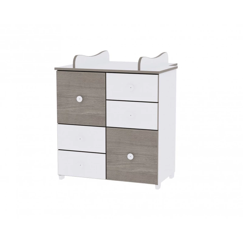 Lorelli Maxi plus kombi ágy 70x160 + Cupboard pelenkázó komód - White & Coffee