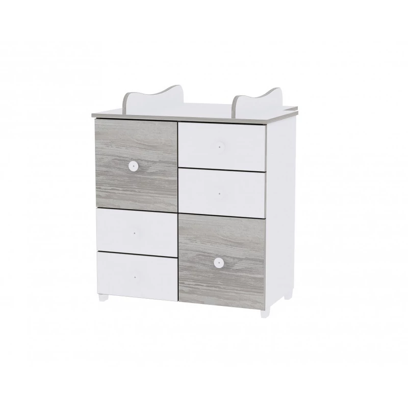 Lorelli Trend PLUS kombi ágy 70x165 + Cupboard pelenkázó komód + Exclusive szekrény - White & A